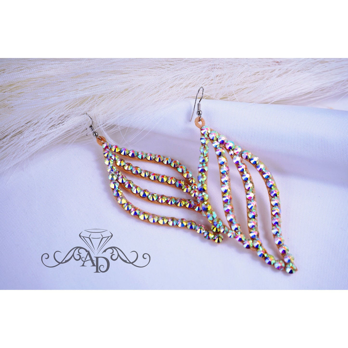 Dazzling Rhinestone Earrings - Amelia