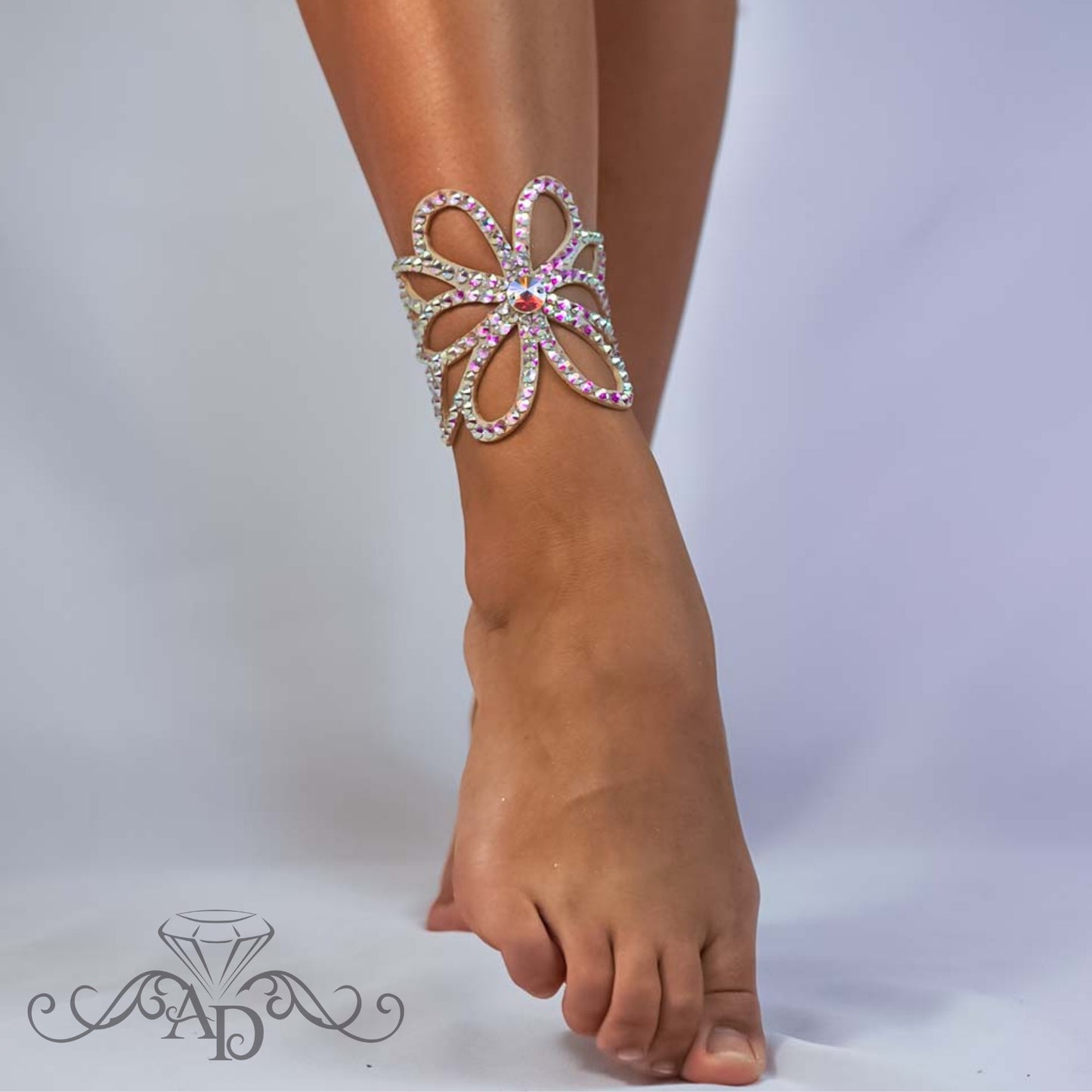 Rhinestone Dance Anklet Bracelet - Flower