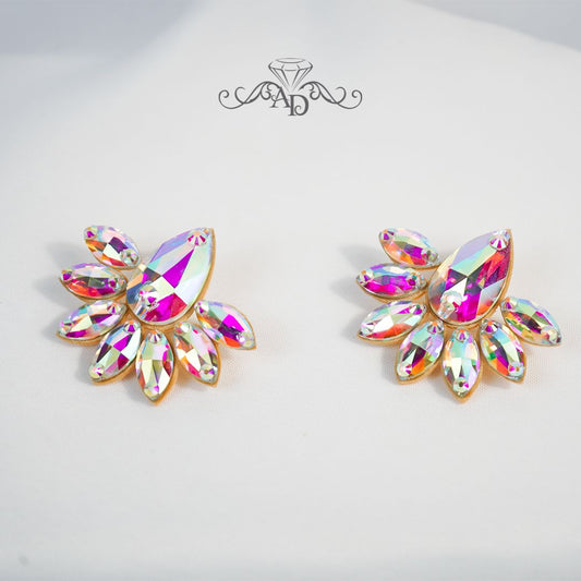 Rhinestone clip on earrings