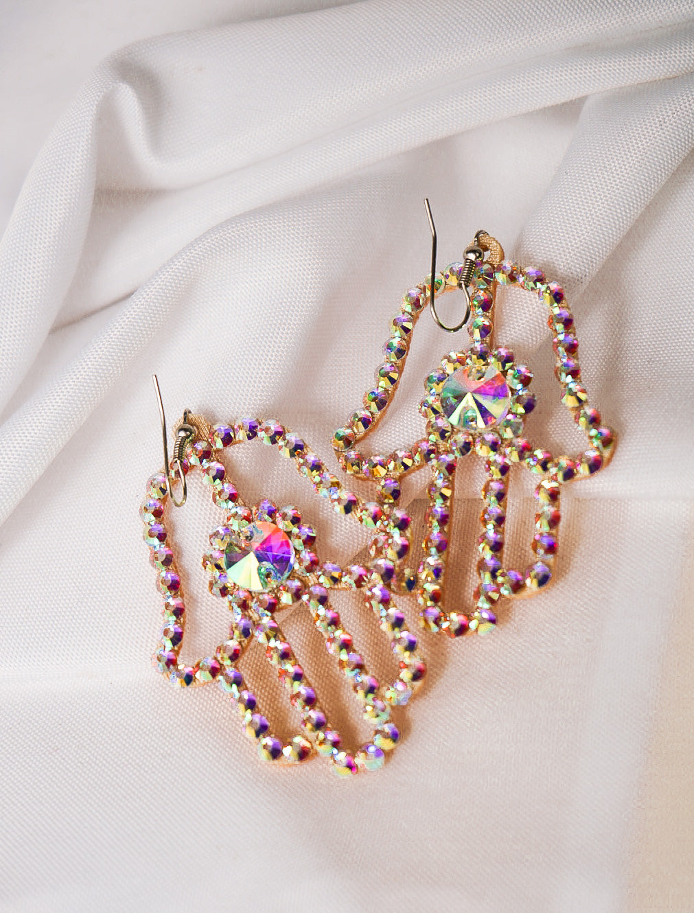 Dance Rhinestone Earrings - Hamsa