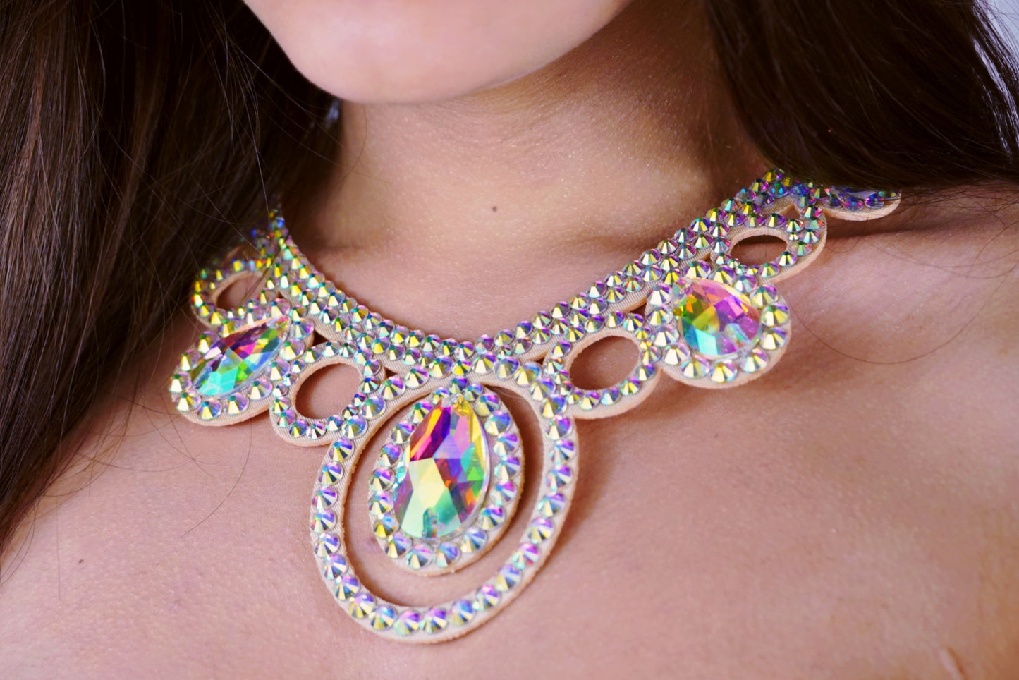 Fashion Show Rhinestone Necklace - Nicole