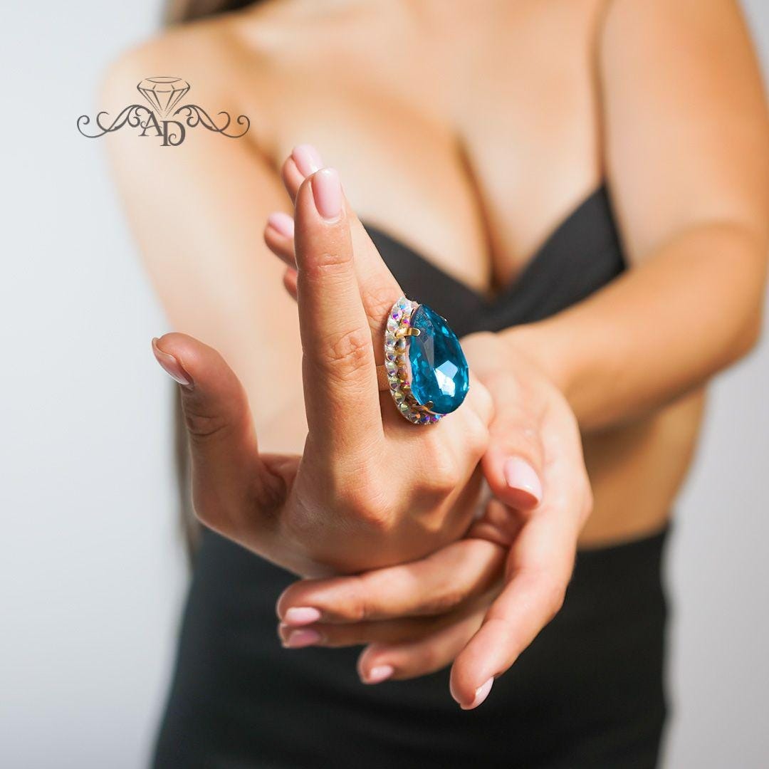 Sparkling Rhinestone Ring for Dance