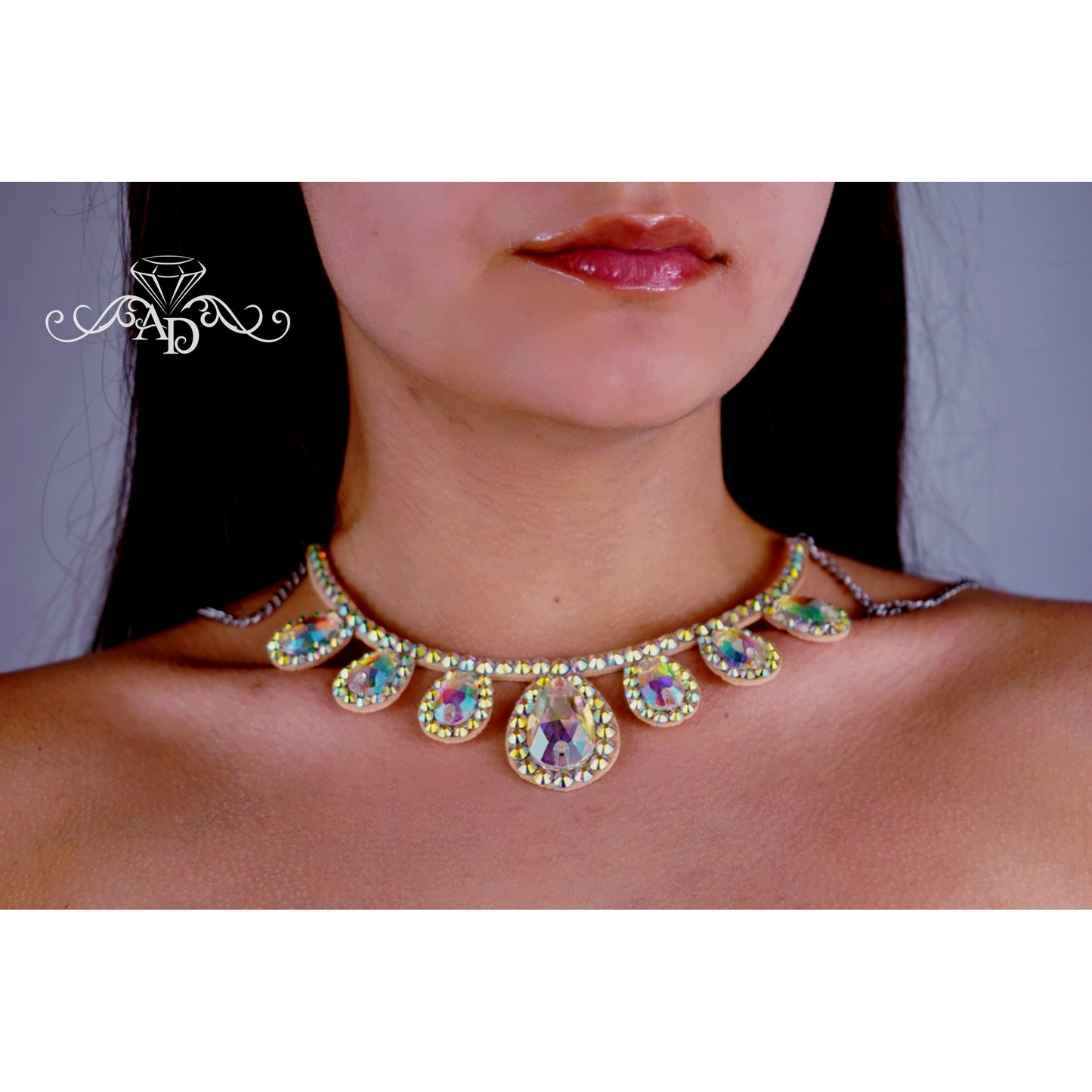 Rhinestone Necklace for Events - Mendi