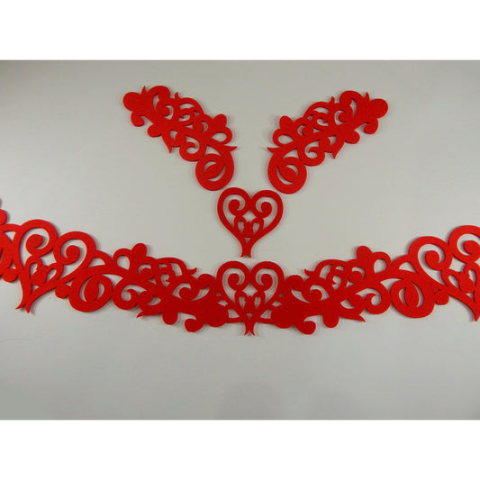 Heart Design Felt Applique Set for Dance Costumes – Bra & Belt Template