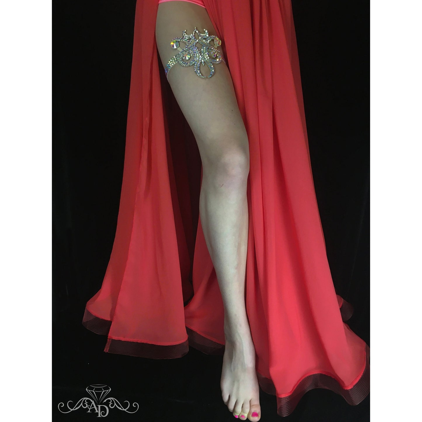 Rhinestone Thigh Garter - Jamila