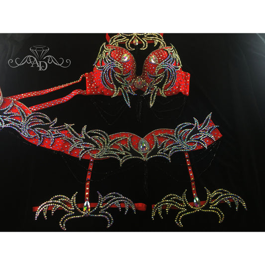 Custom Red Flame Belly Dance Costume – Fire Goddess