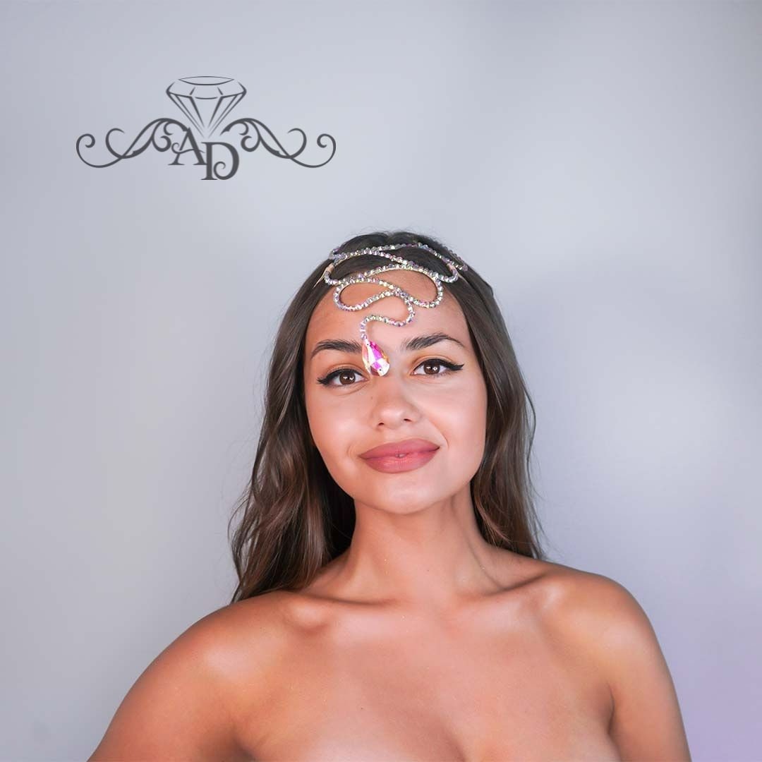 Handmade Wire Headpiece - Crystal Snake