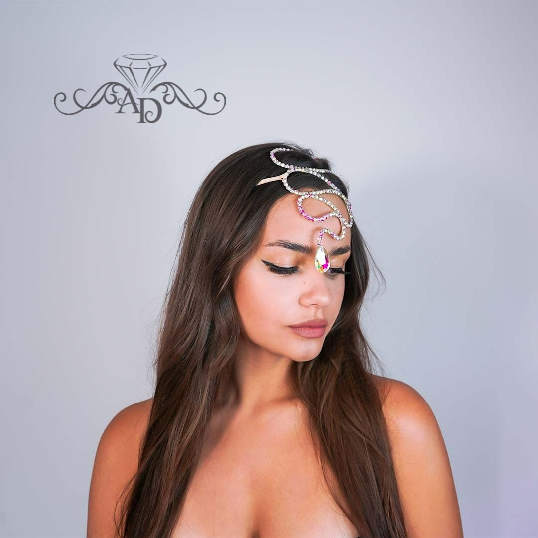 Handmade Wire Headpiece - Crystal Snake
