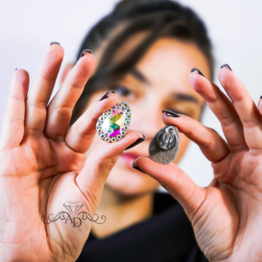 Crystal clip on earrings