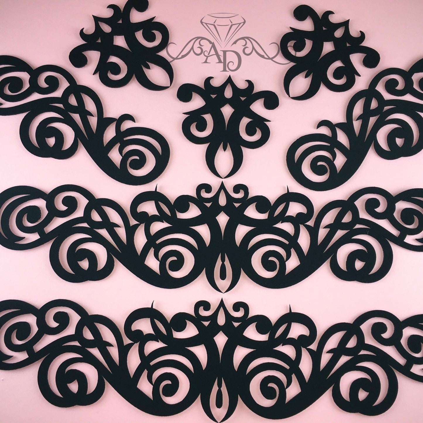 Full Dance Costume Applique Set – Laser-Cut Felt for Bra, Belt & Bracelets