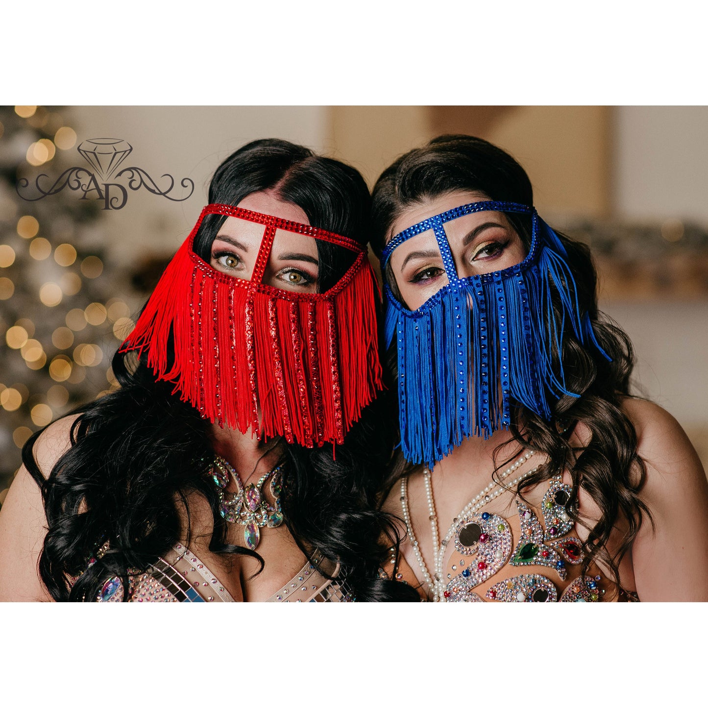 Crystal Fringe Face Mask – Fringe Blue