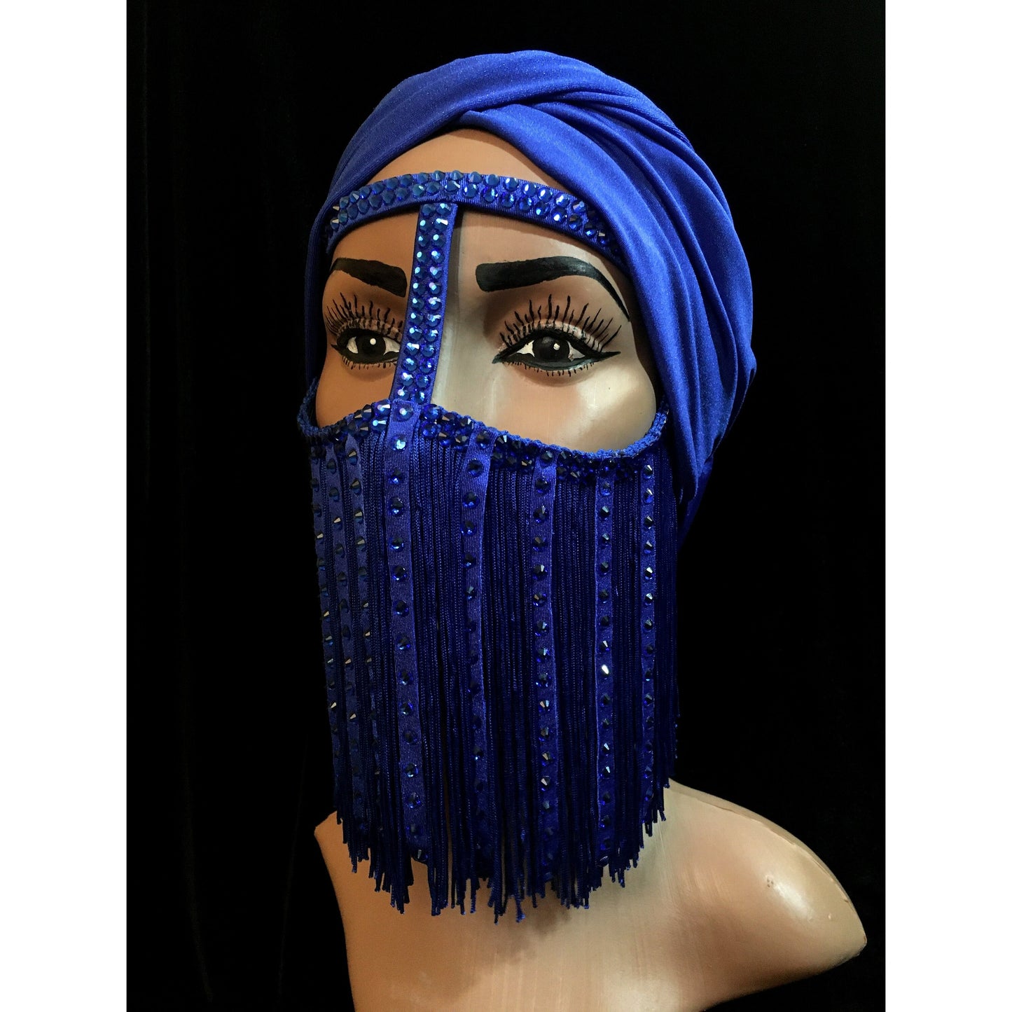 Crystal Fringe Face Mask – Fringe Blue