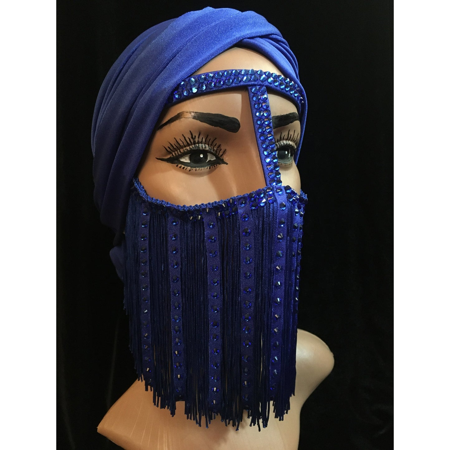 Crystal Fringe Face Mask – Fringe Blue