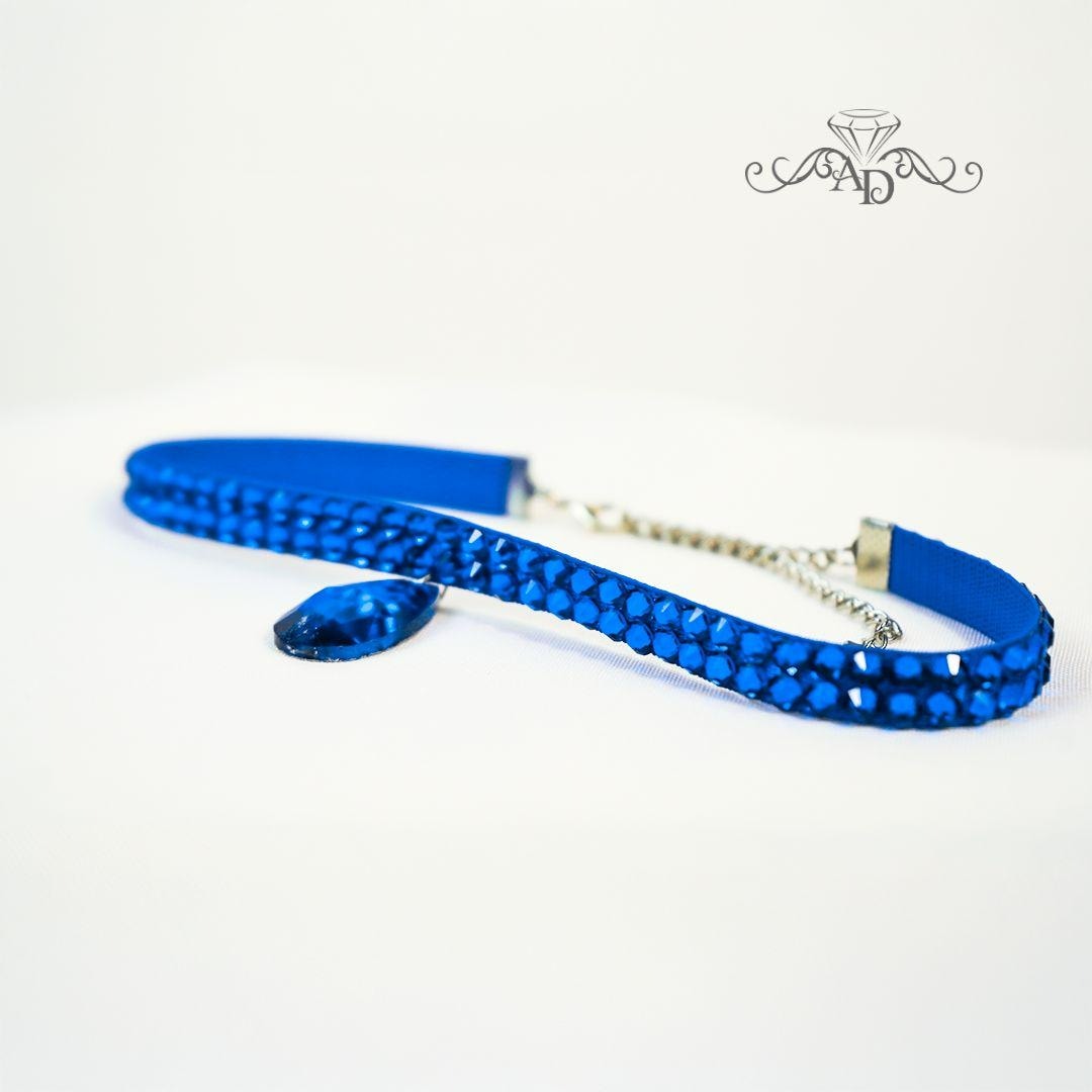 Blue Rhinestone Choker