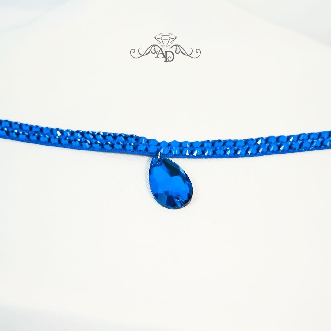 Blue Rhinestone Choker