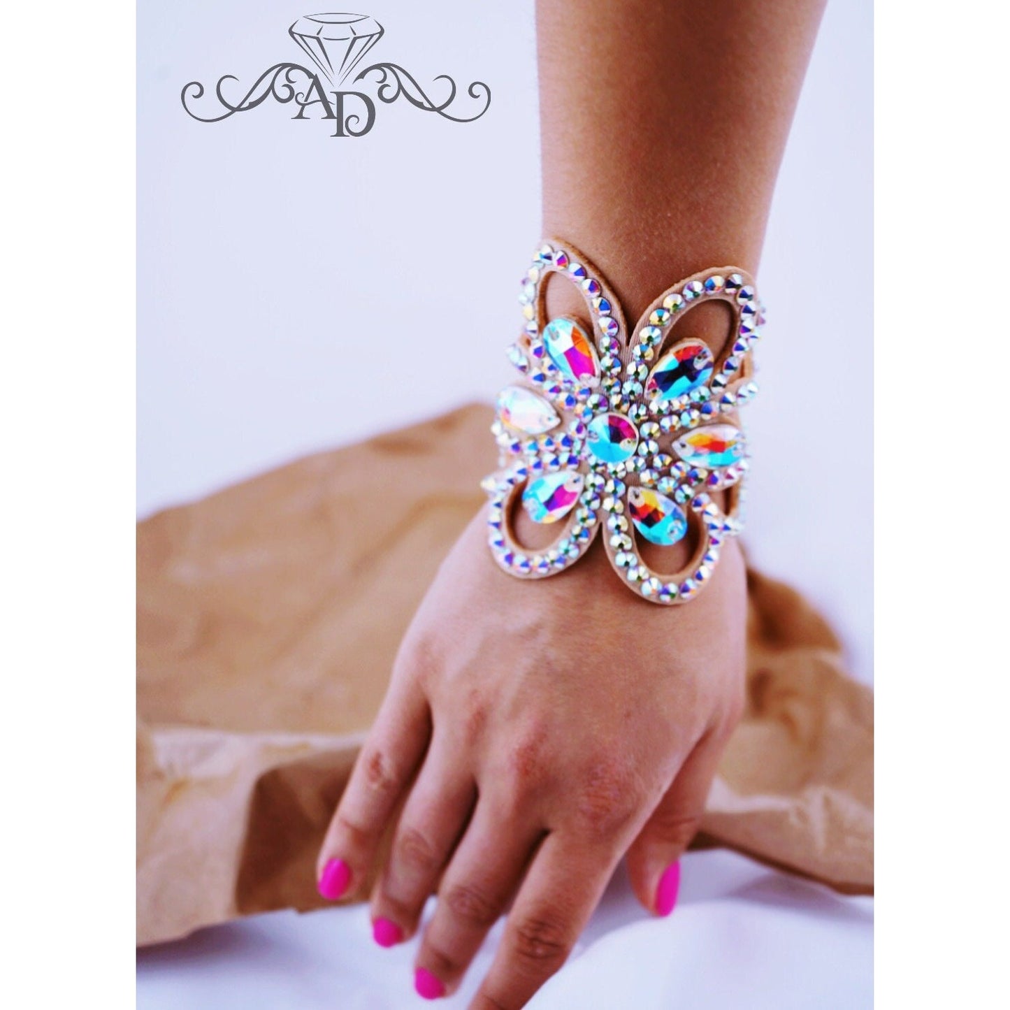 Rhinestone Bracelet for Dancers - Flower
