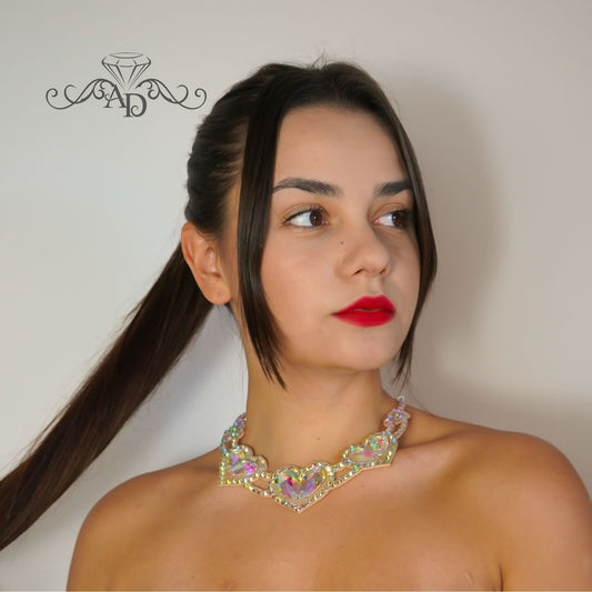 Shiny Crystal Necklace - Love