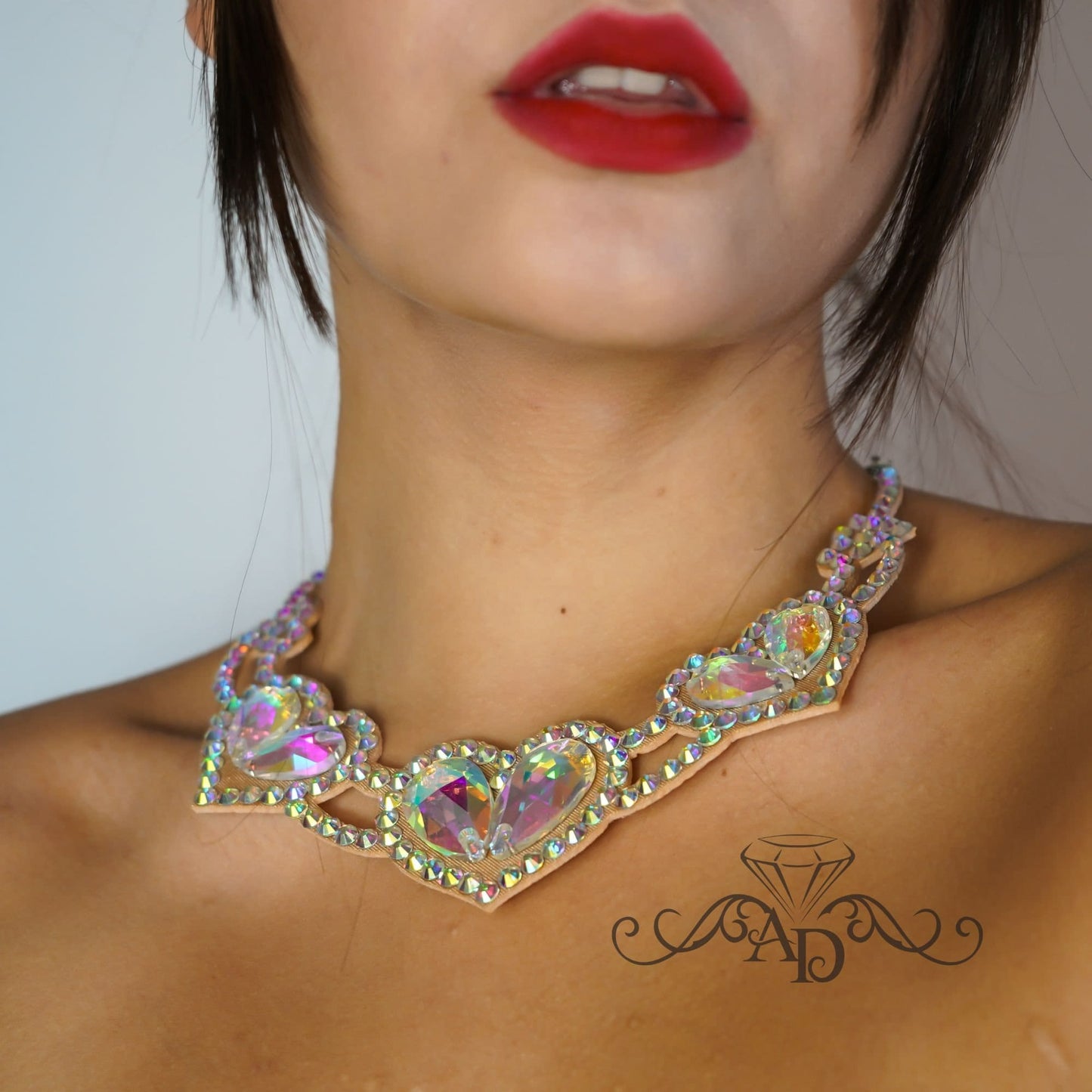 Shiny Crystal Necklace - Love