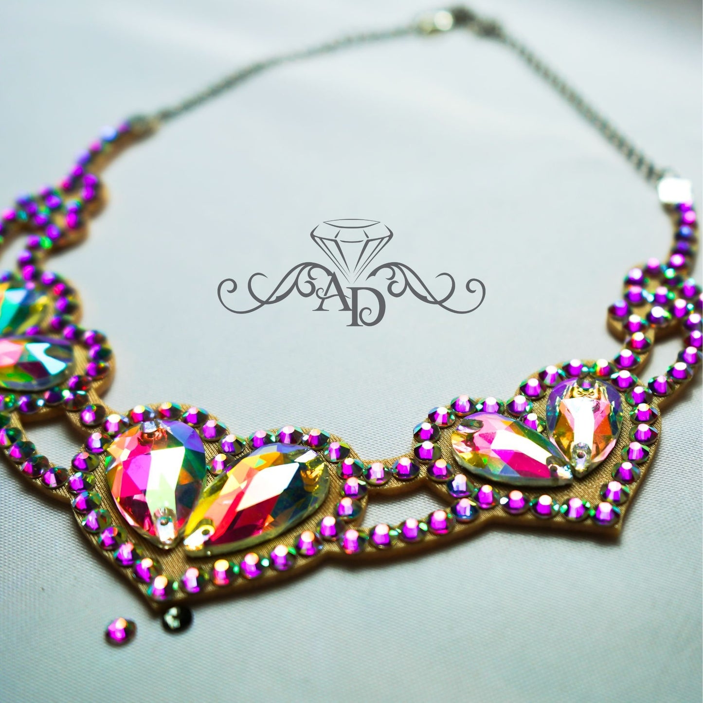 Shiny Crystal Necklace - Love