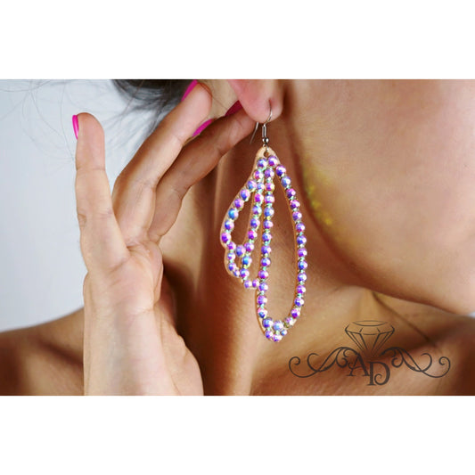 Lightweight Crystal Dance Earrings - Wings