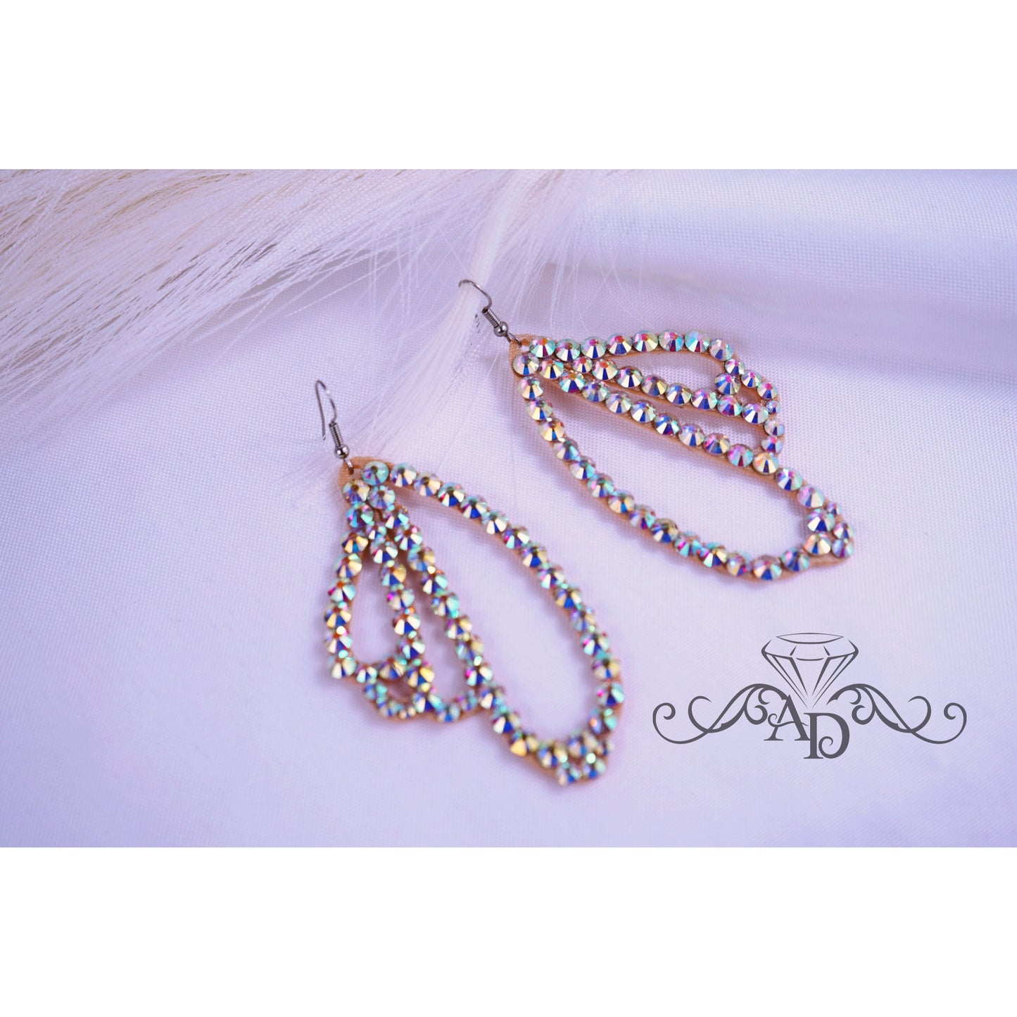 Lightweight Crystal Dance Earrings - Wings