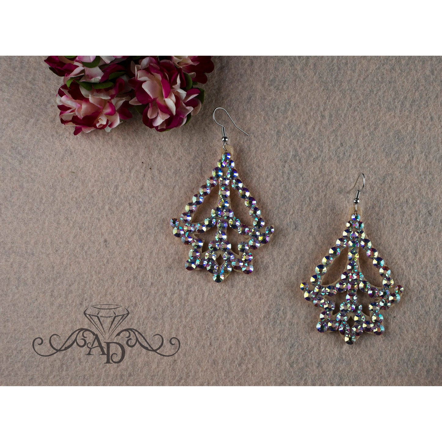Rhinestone Dance Earrings - Scarlett