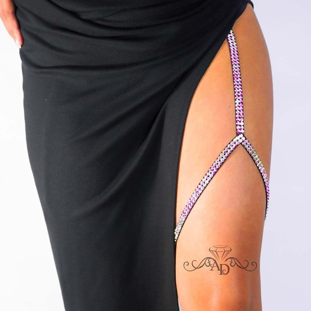 Crystal Garter Belt for Stage and Dance Looks