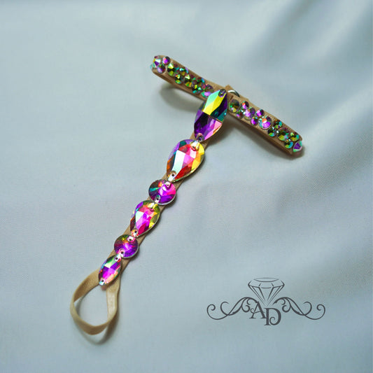 Rhinestone Toe Ring Bracelet - Wiam