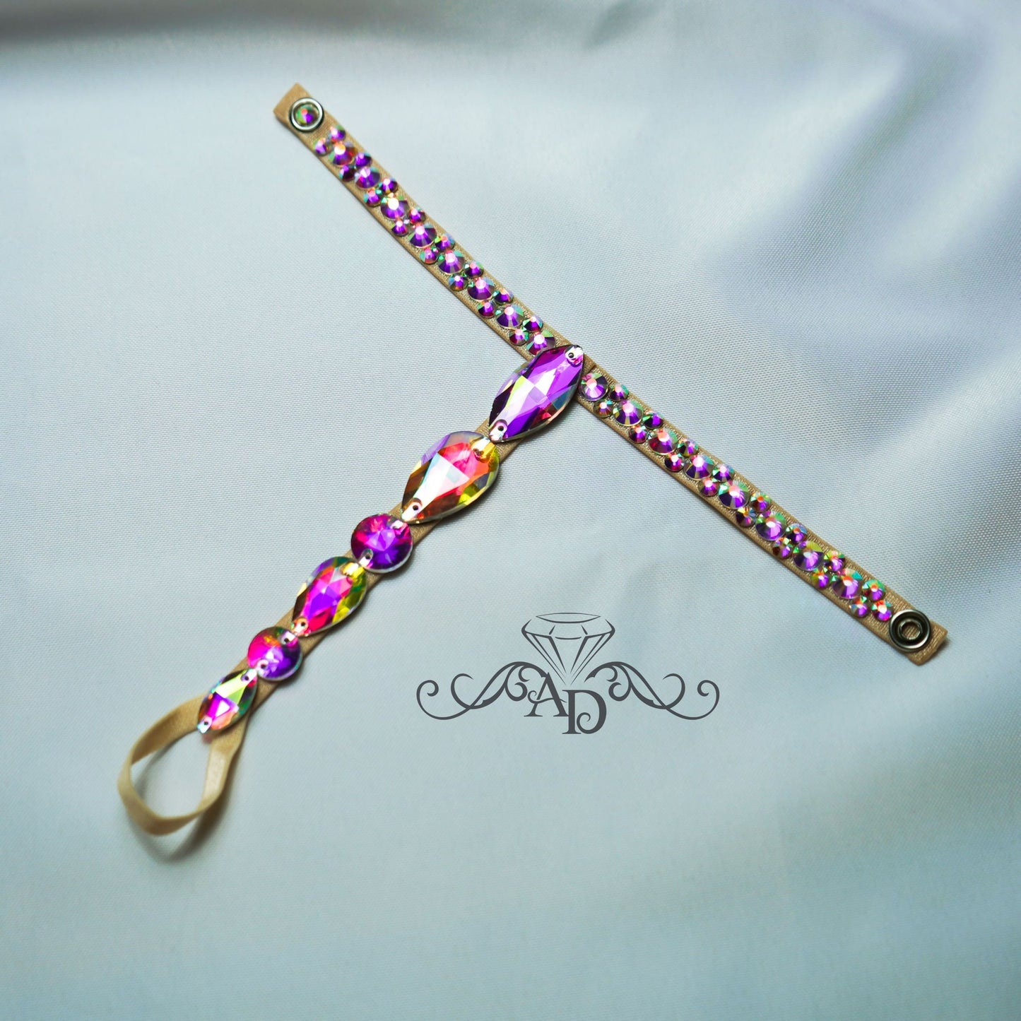 Rhinestone Toe Ring Bracelet - Wiam