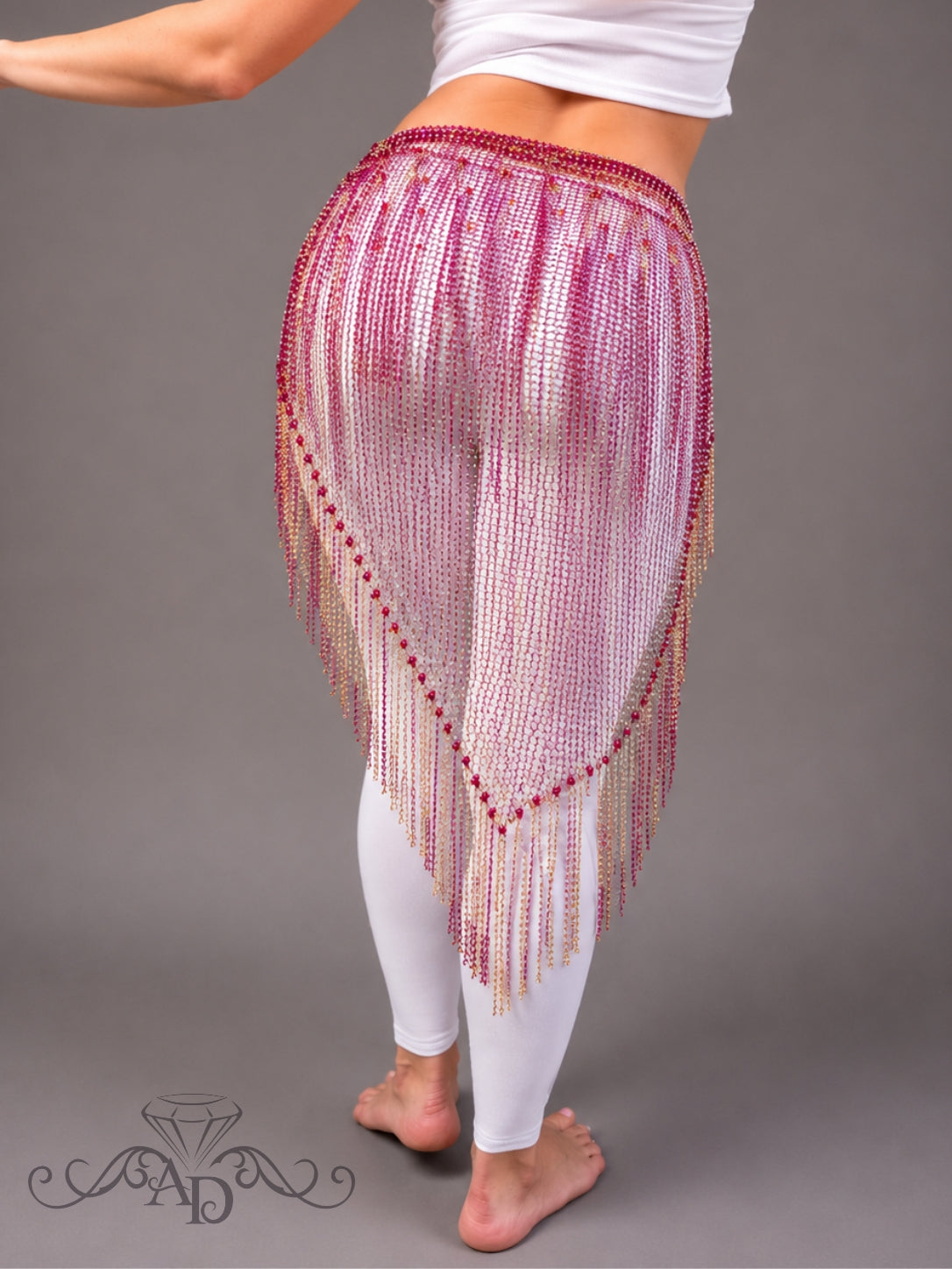 Long Rhinestone Hip Scarf
