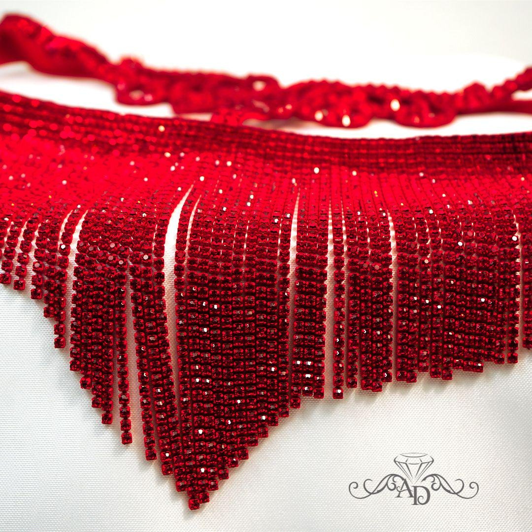 Luxury Face Chain Headpiece – Elina Red