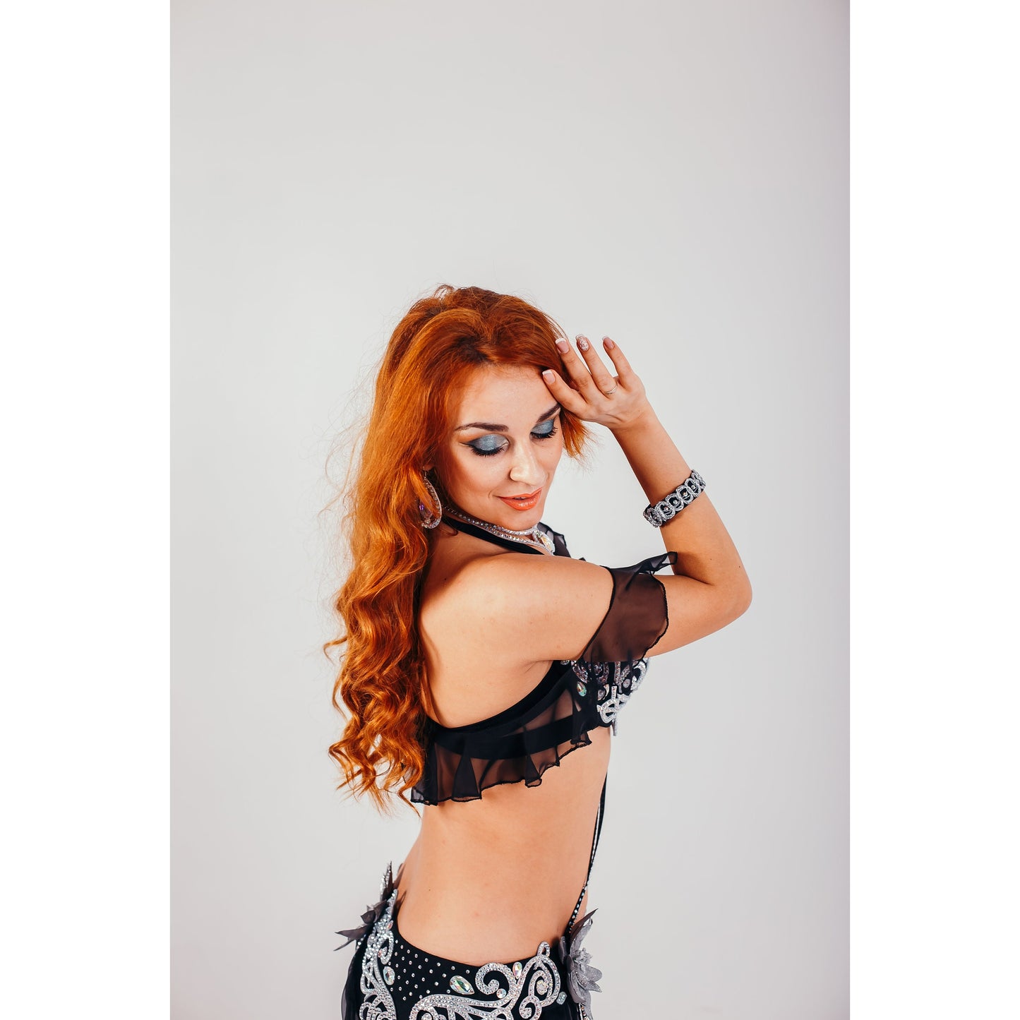 Custom Belly Dance Costume – Black & Silver Elegance