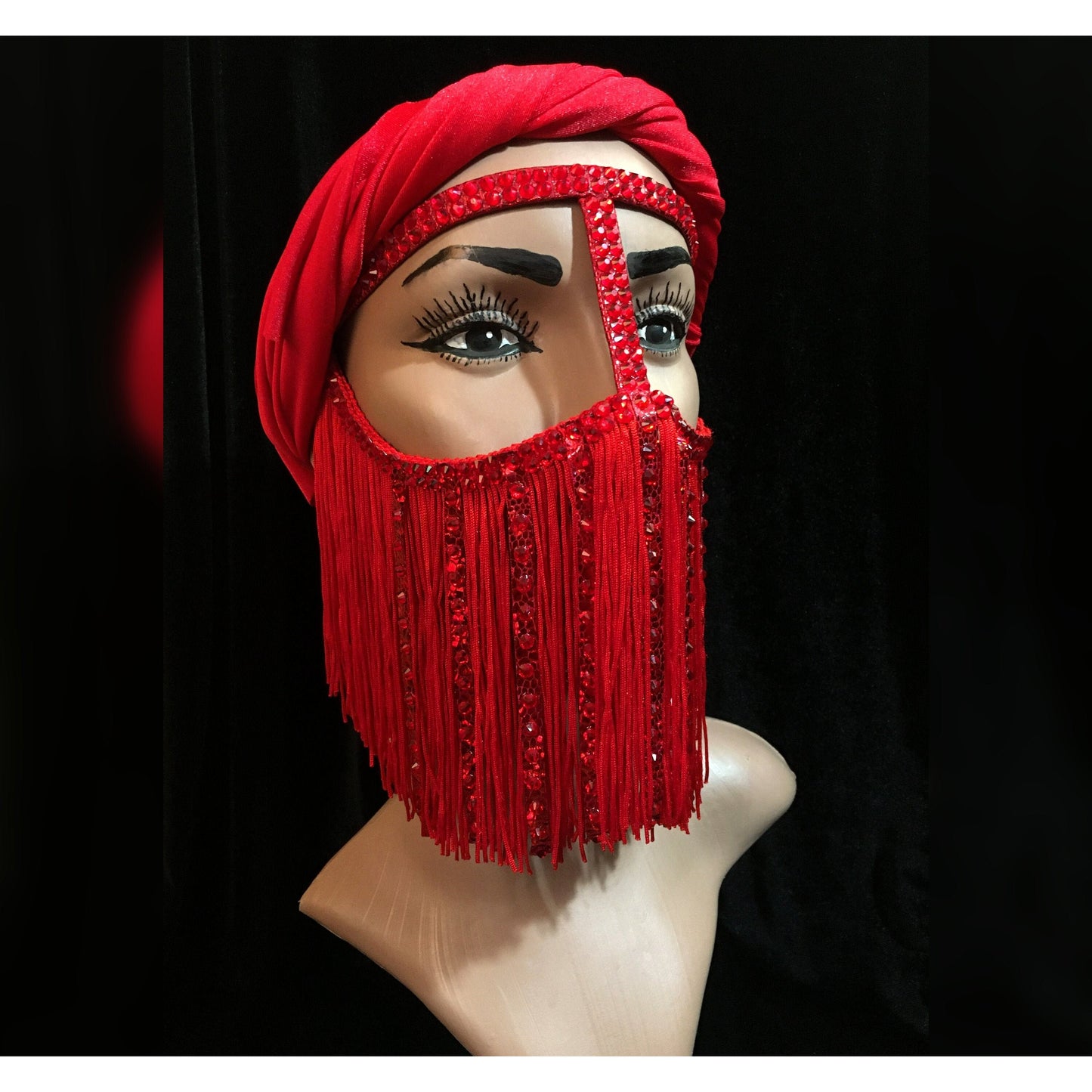 Sparkling Face Mask – Fringe Red