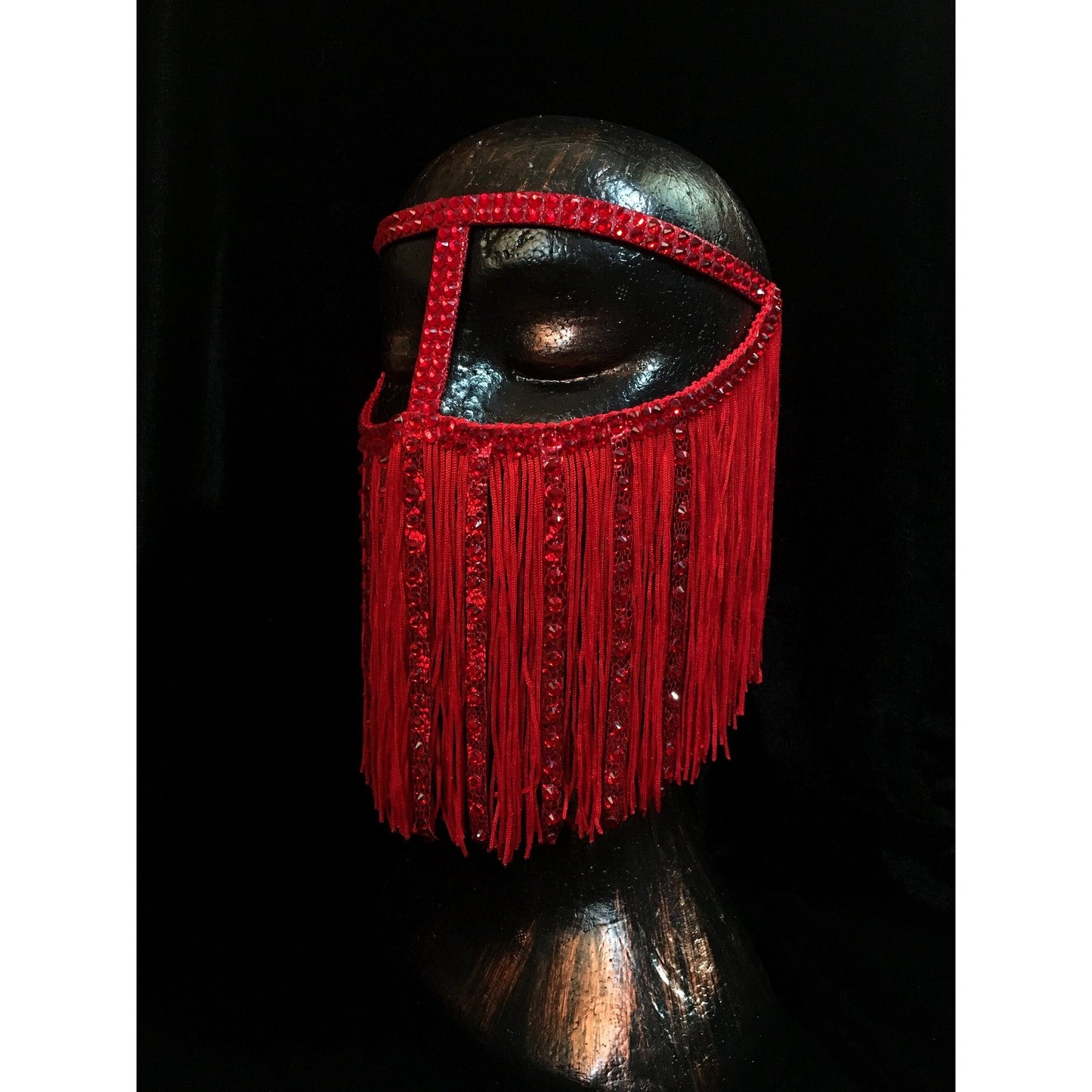 Sparkling Face Mask – Fringe Red