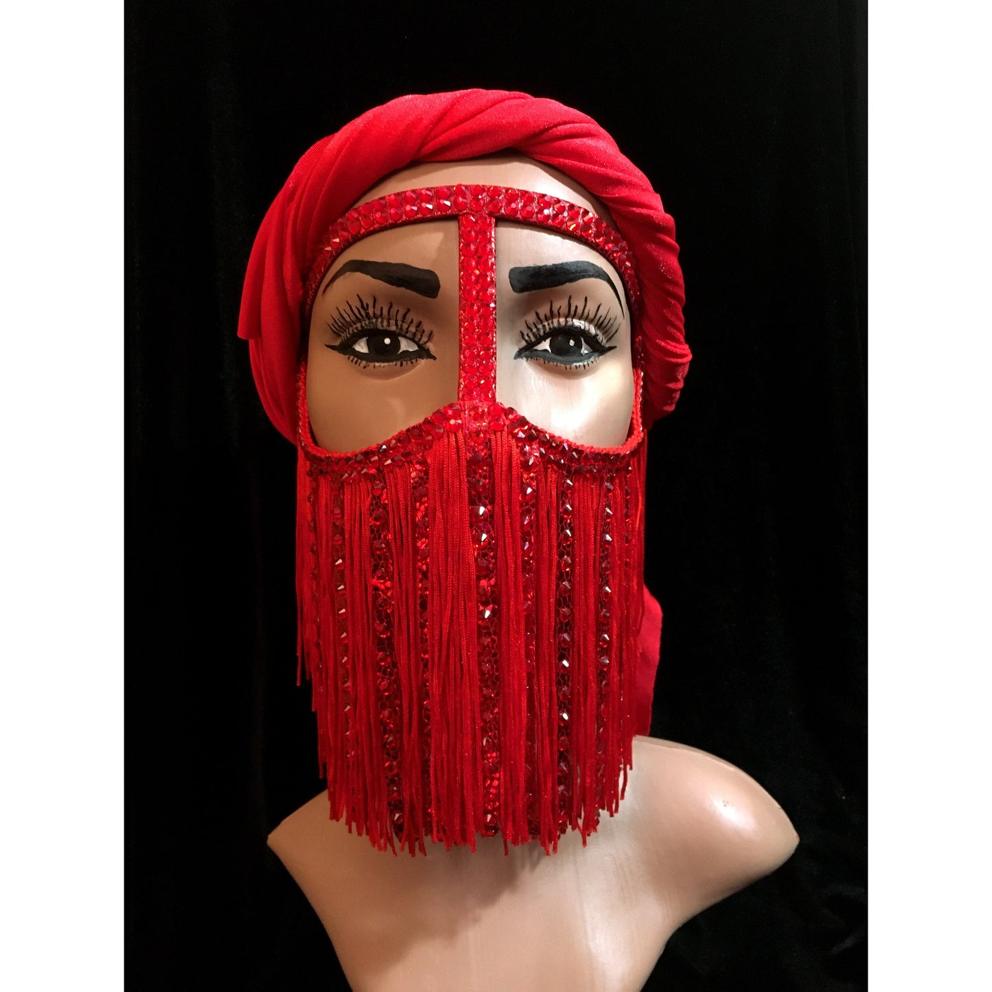 Sparkling Face Mask – Fringe Red