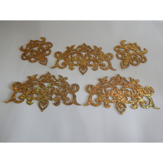 Holographic Gold Applique Set for Dance Costumes