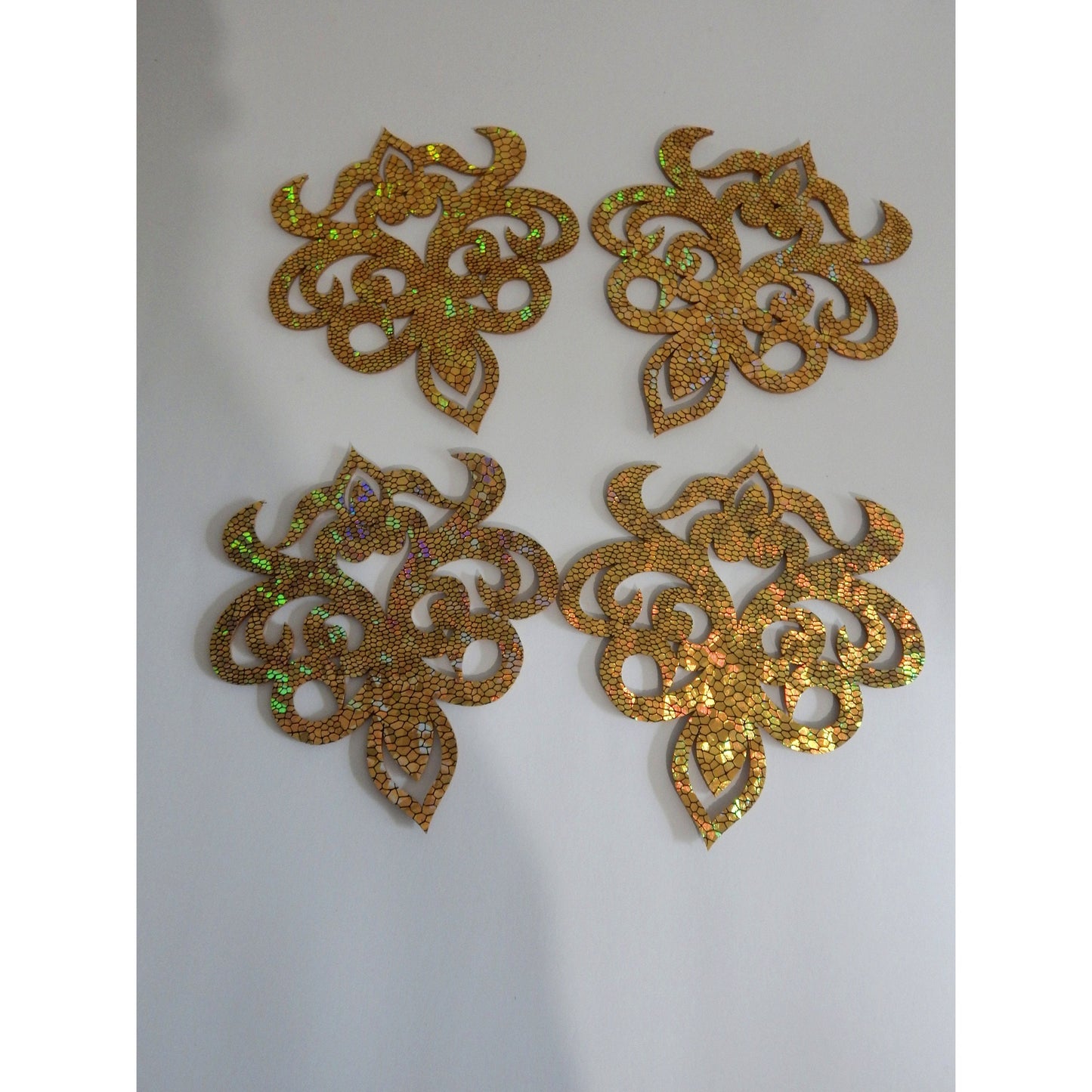 Holographic Gold Applique Set for Dance Costumes