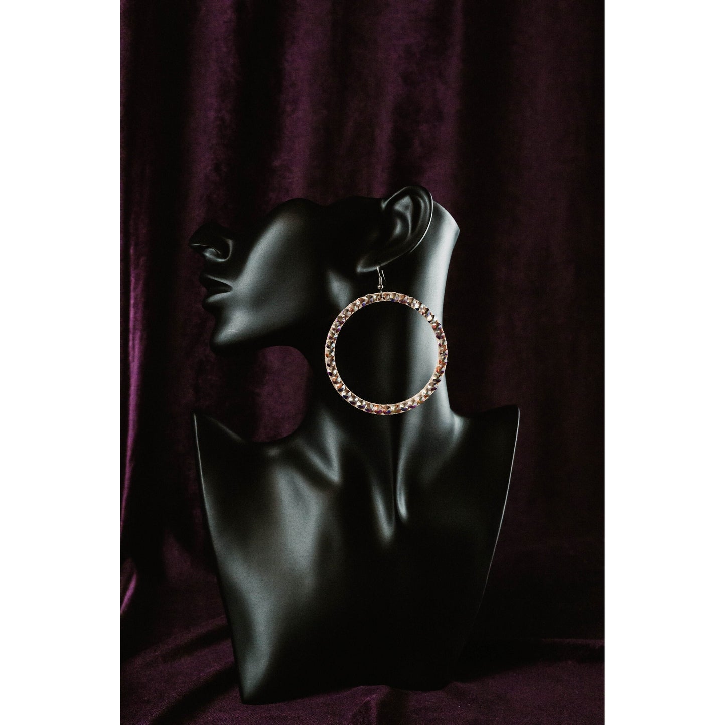 Dazzling Rhinestone Hoop Earrings - Rania