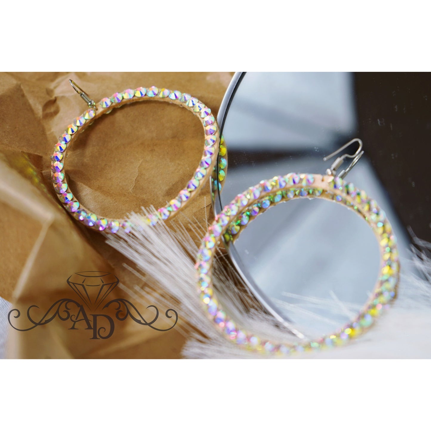 Dazzling Rhinestone Hoop Earrings - Rania