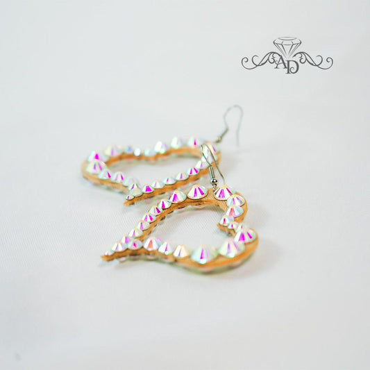 Light Reflecting Dance Earrings - Hearts
