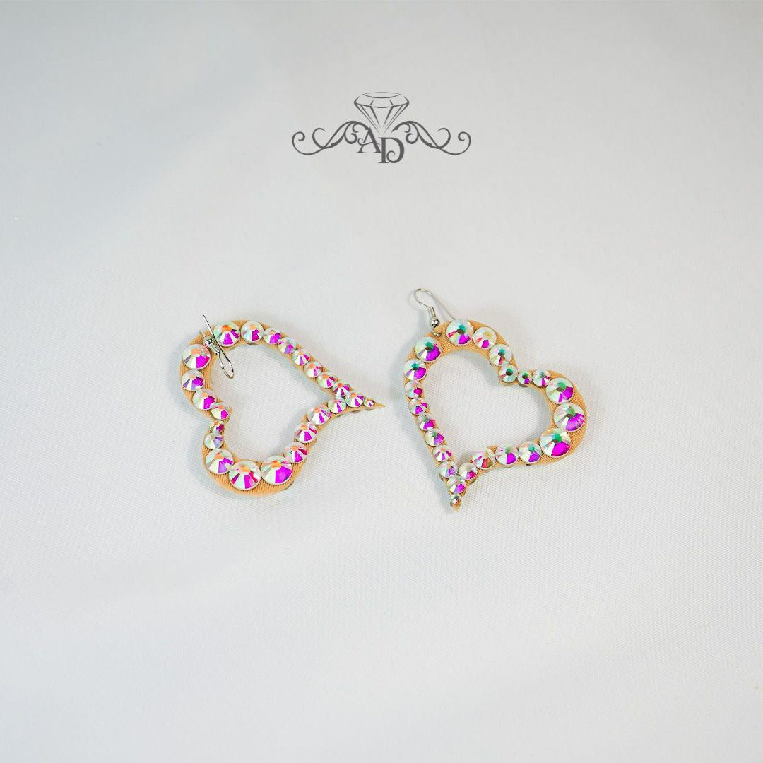 Light Reflecting Dance Earrings - Hearts