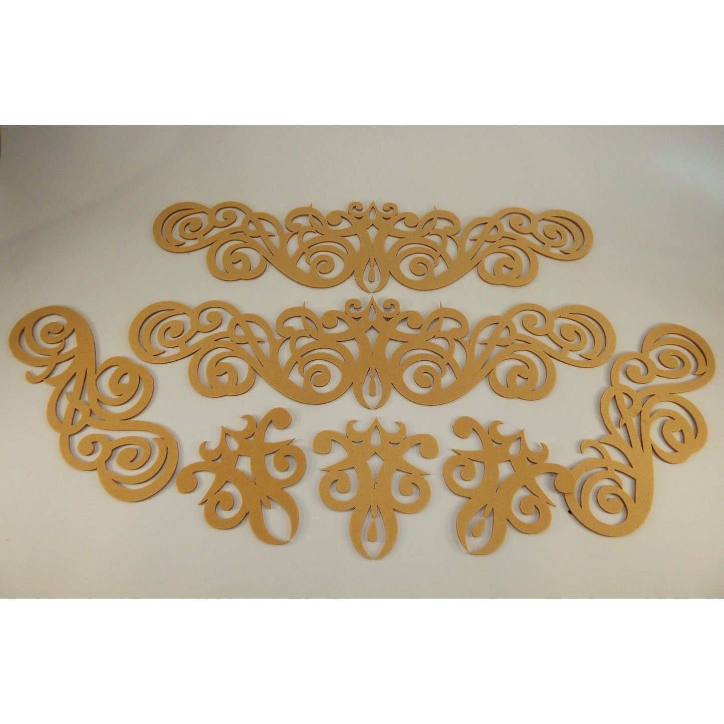 7-piece felt applique set for belly dance and ballroom costumes, for bra, belt, and bracelets