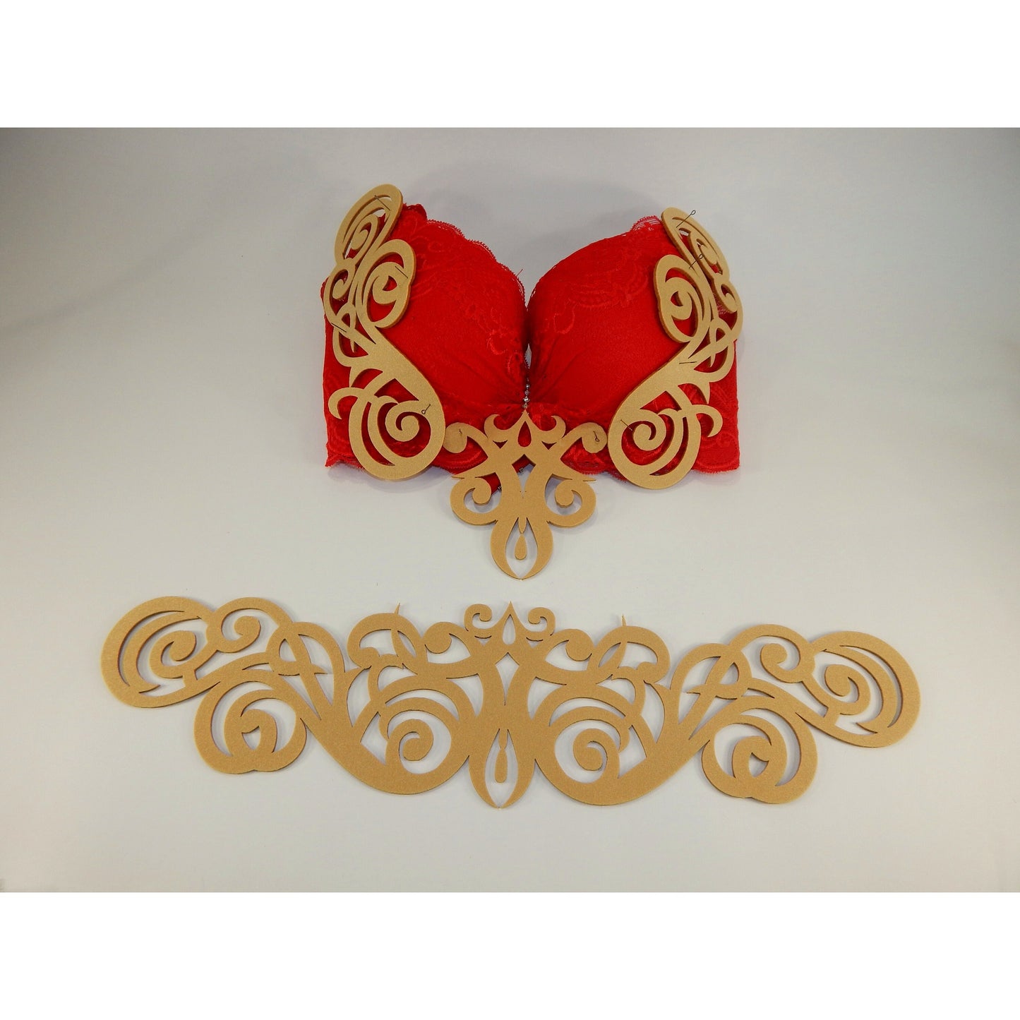 Full Dance Costume Applique Set – Laser-Cut Felt for Bra, Belt & Bracelets