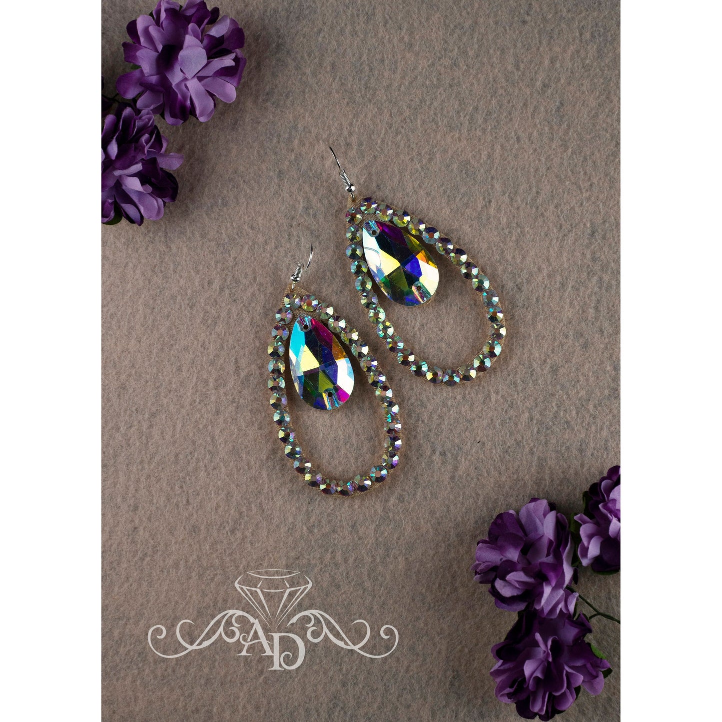 Sparkling Rhinestone Dance Earrings - Ellie