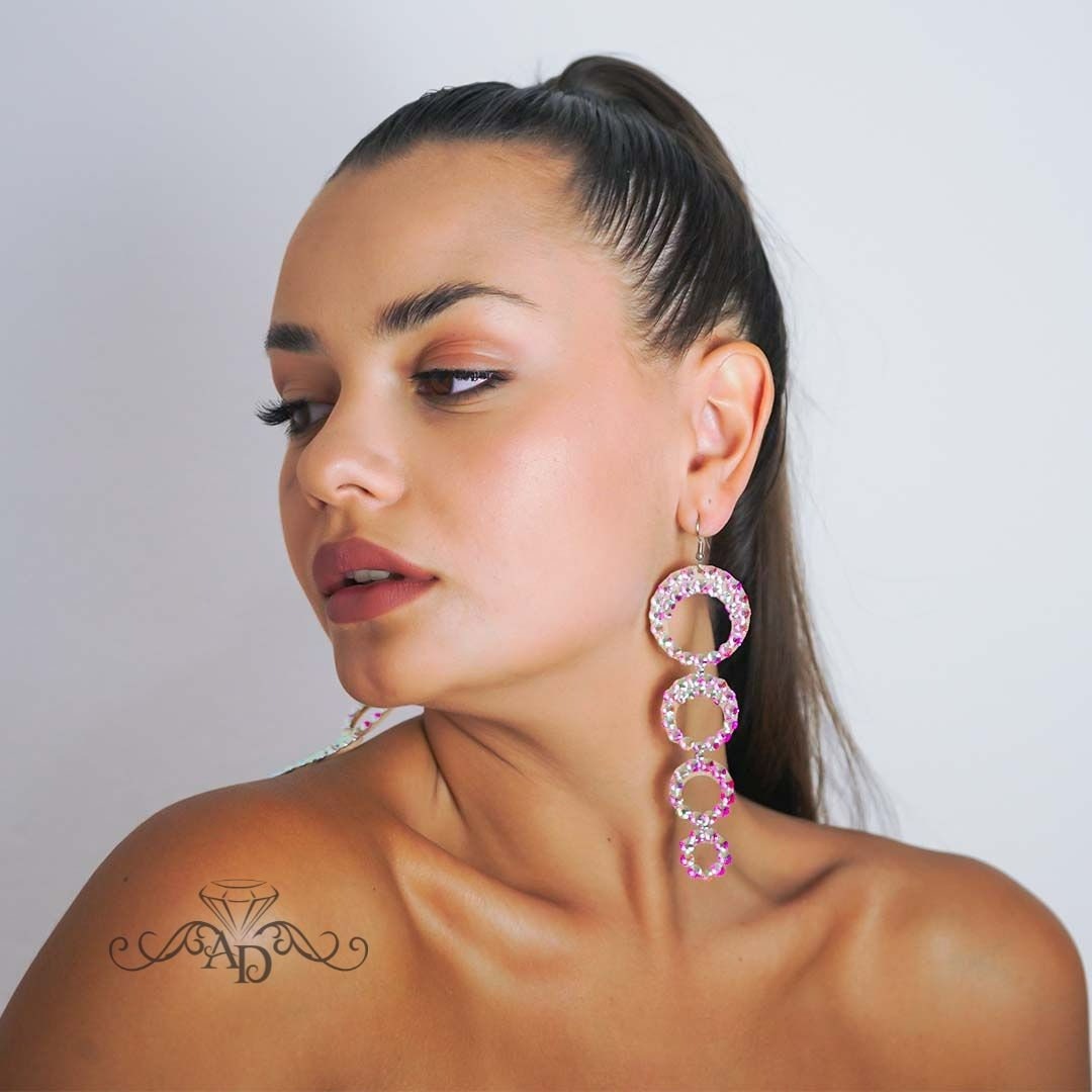 Rhinestone Performance Earrings - Rachel
