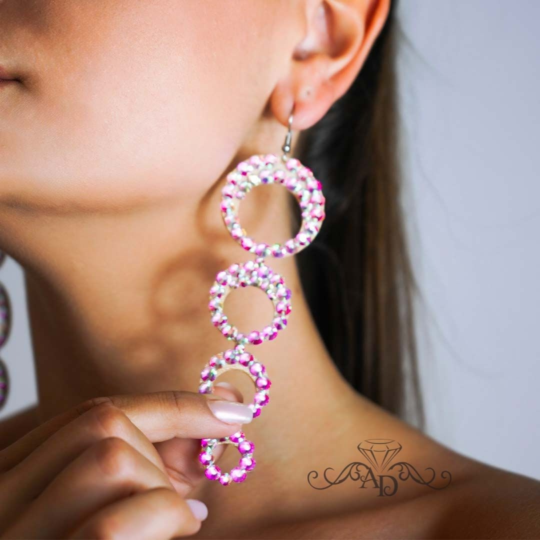 Rhinestone Performance Earrings - Rachel