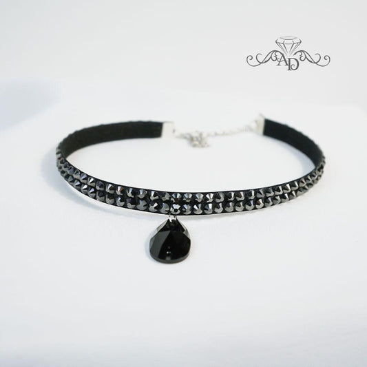 Black Rhinestone Choker for Latin and Ballroom Dance