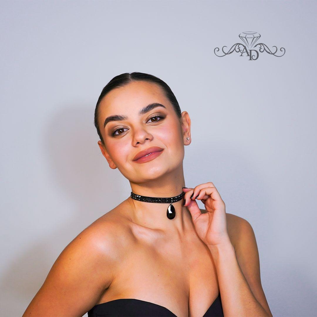 Black Rhinestone Choker for Latin and Ballroom Dance
