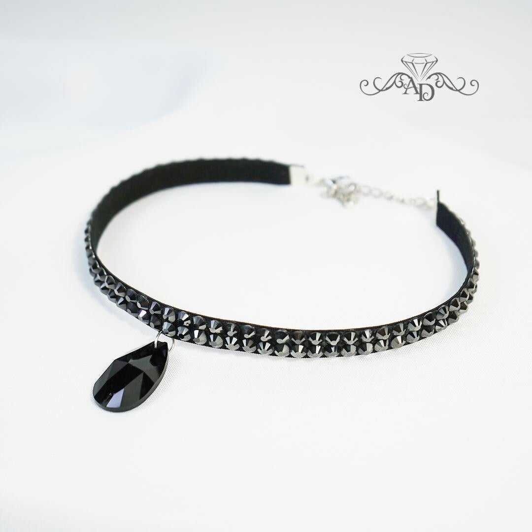 Black Rhinestone Choker for Latin and Ballroom Dance