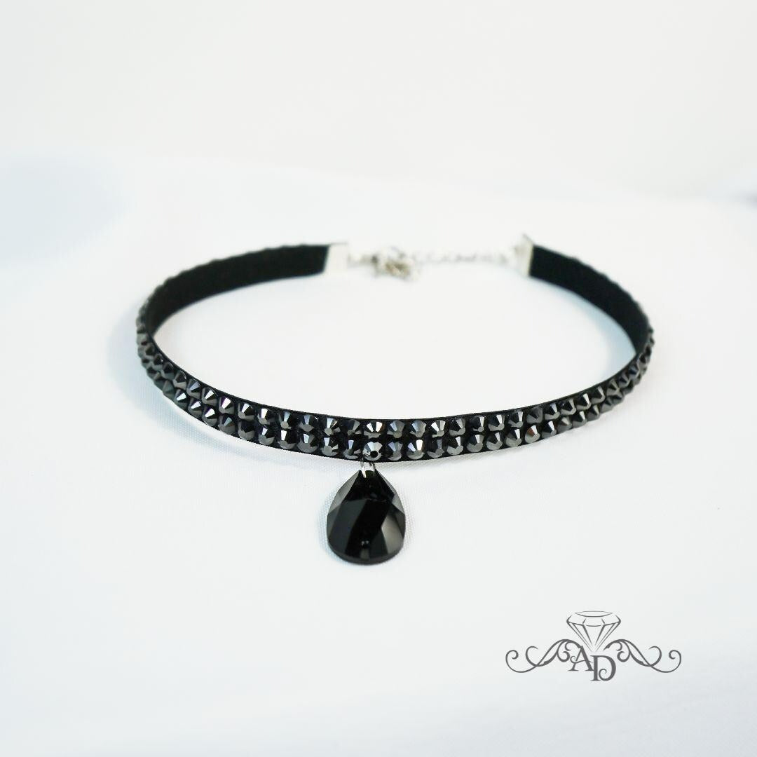 Black Rhinestone Choker for Latin and Ballroom Dance